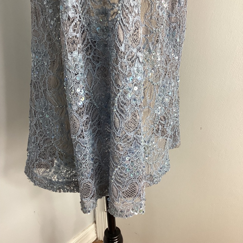 VTG 80-S KAREN MILLER  PLUS 20W SPECIAL EVENT BLUE LACE CARDIGAN BEADS S… - Picture 5 of 13